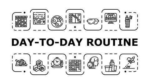 Day-to-day routine concept icon vector illustration Stock Illustration