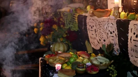 Day of The Dead Altar Stock Footage 10452783