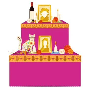 Day of the dead altar Vector Stock Illustration