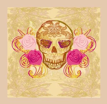 Day of the dead card Stock Illustration