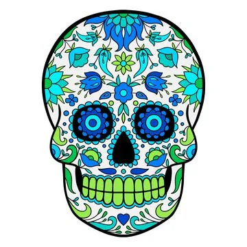 Day of The Dead colorful sugar skull. Colorful Mexican Sugar Skull Stock Illustration