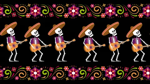 Day of Dead decoration Stock Footage 219401777