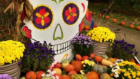 Day of the Dead Decorations. Día de los Muertos. Stock Footage 306288881