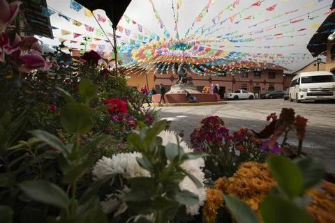 Day of the Dead Decorations in Pinal de Amoles Stock Photos