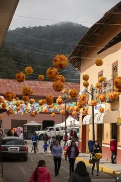 Day of the Dead Decorations in Pinal de Amoles Stock Photos