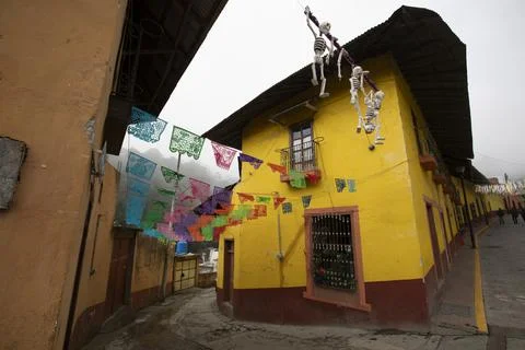 Day of the Dead Decorations in Pinal de Amoles, Querétaro Stock Photos