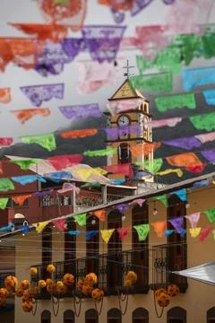 Day of the Dead Decorations in Pinal de Amoles, Querétaro Stock Photos
