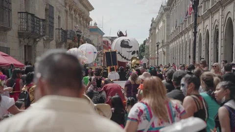 Day of The Dead Dia de Los Muertos Carnaval Street Parade Oaxaca Mexico Video stock 256094128