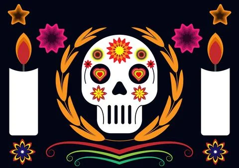 Day of the dead, Dia de los moertos Stockillustratie
