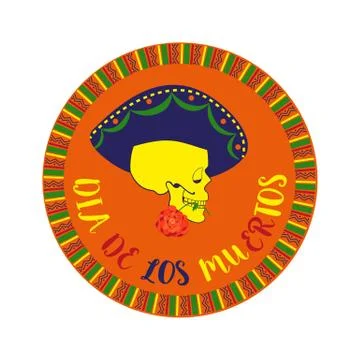 Day of the Dead emblem Stock Illustration
