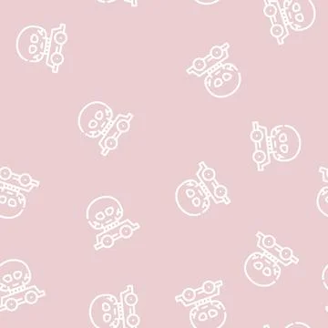 Day of dead event line vector seamless pattern イラスト素材