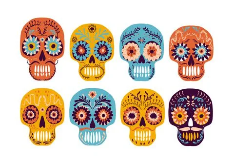 Day Of The Dead face Stock Illustration