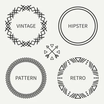 Day of the Dead frame set. Tribal hand drawn line mexican ethnic pattern. Border Stock Illustration