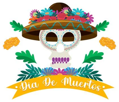 Day of the Dead logo design Stock Illustration
