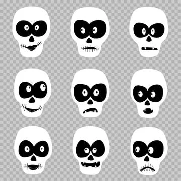 Day of the dead masks set Stock Illustration