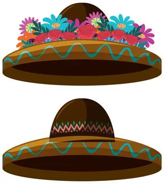 Day of the dead with Mexican hat Stock Illustration