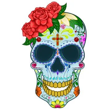 Day of the dead mexico skull vector Stock Illustration