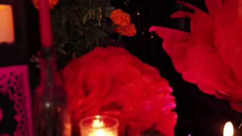 Day of the dead offering. Panning 004 Stock Footage 170515081