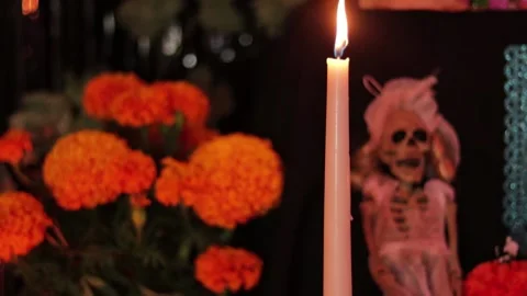 Day of the dead offering. Tilt 006 Stock Footage 170515535