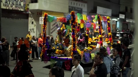 Day of the Dead Parade Float in La Piedad Michoacán Stock Footage 321883825