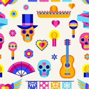 Day of the Dead pattern. Dia de los muertos. Mexican celebration. Stock Illustration