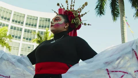 Day of the Dead Performer - Dia de los Muertos Vídeo Stock 237177545