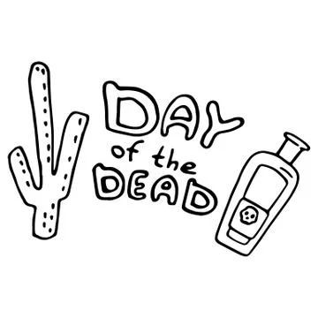 Day of the dead poster on white isolated backdrop Stock Illustration