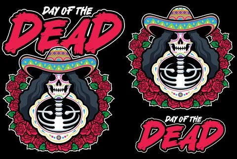 Day of the Dead Skeleton Mascot Stock Illustration