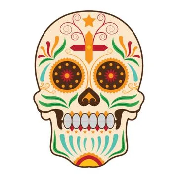 Day of The Dead Skull Stock Illustration