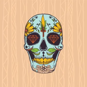 Day of The Dead Skull Stock Illustration