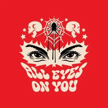 Day of The Dead, spider drip, all eyes on you streetwear vector Stock Illustration