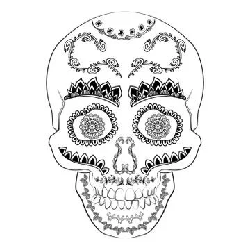Day of the dead sugar skull vector. Mexican skull. Dia de los muertos skull Stock Illustration