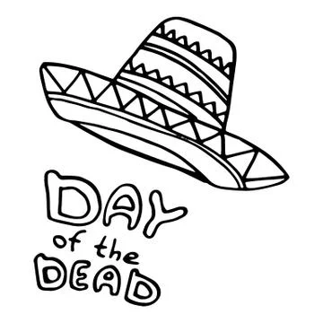 Day of the dead text on white isolated backdrop Stock Illustration