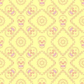 Day of the dead vector seamless pattern Stock-Illustration