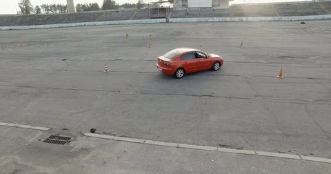 Day down track stock car race cars go around track car racing, playback Stock Footage 84941932