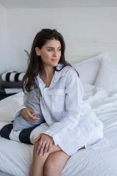 Day dreaming in bed. 写真素材