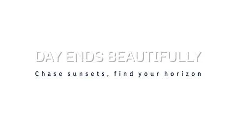 DAY ENDS BEAUTIFULLY bold typography cutout with minimal gray shadow layer depth 库存插图