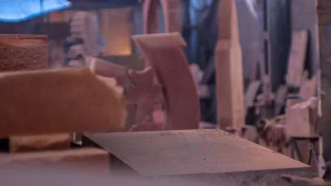 The day is evening at the factory of Kachkar, time lapse, 4k Video stock 142812635