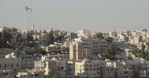 Day to evening time lapse over Amman, Jordan Video stock 68361128