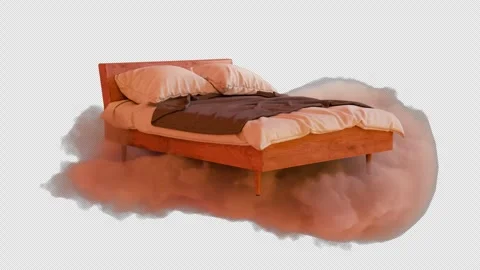 Day Floating Bed In Clouds Loop Stock Footage 326442688