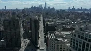 Day Flying South Over Empty 5Th Ave. Towards Downtown Manhattan - Covid 19 Stock Footage