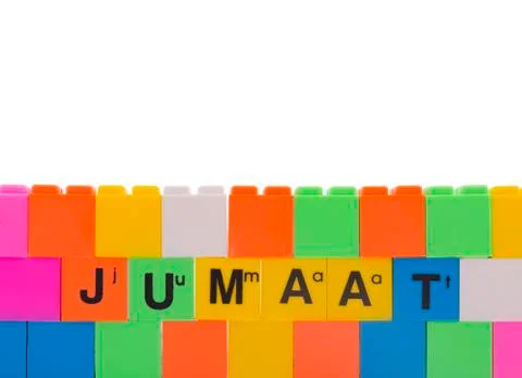 Day (Friday) in Malay language. Isolated over the white background. Stock Photos