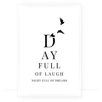 Day full of laugh nights full of dreams, vector. Motivational quote Stock Illustration