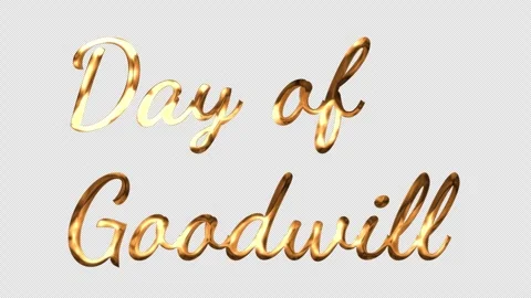 Day of Goodwill Gold Text Animation with Transparent Background Stock Footage 312905093