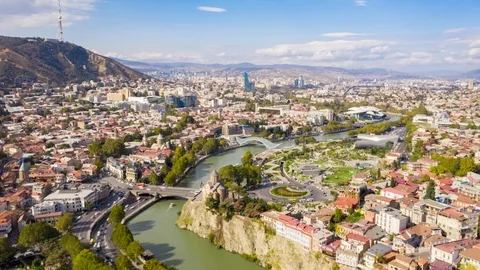 Day Hyperlapse. Tbilisi, Georgia, Old town 動画素材 121155833