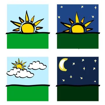 Day Icons Illustrazione stock