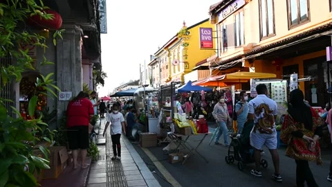 A day in Jonker Street, Melaka Stock Footage 204766059