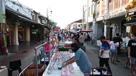 A day in Jonker Street, Melaka Stock Footage 204766064