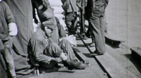 Day Laborers Dock Workers Men Poor New Orleans 1930s Vintage Film Archival  Stock Footage 10336389