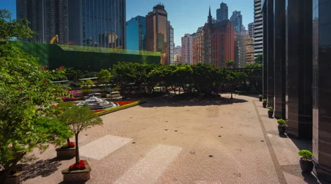 Day light city park 4k time lapse from hong kong Stock Footage 46547735